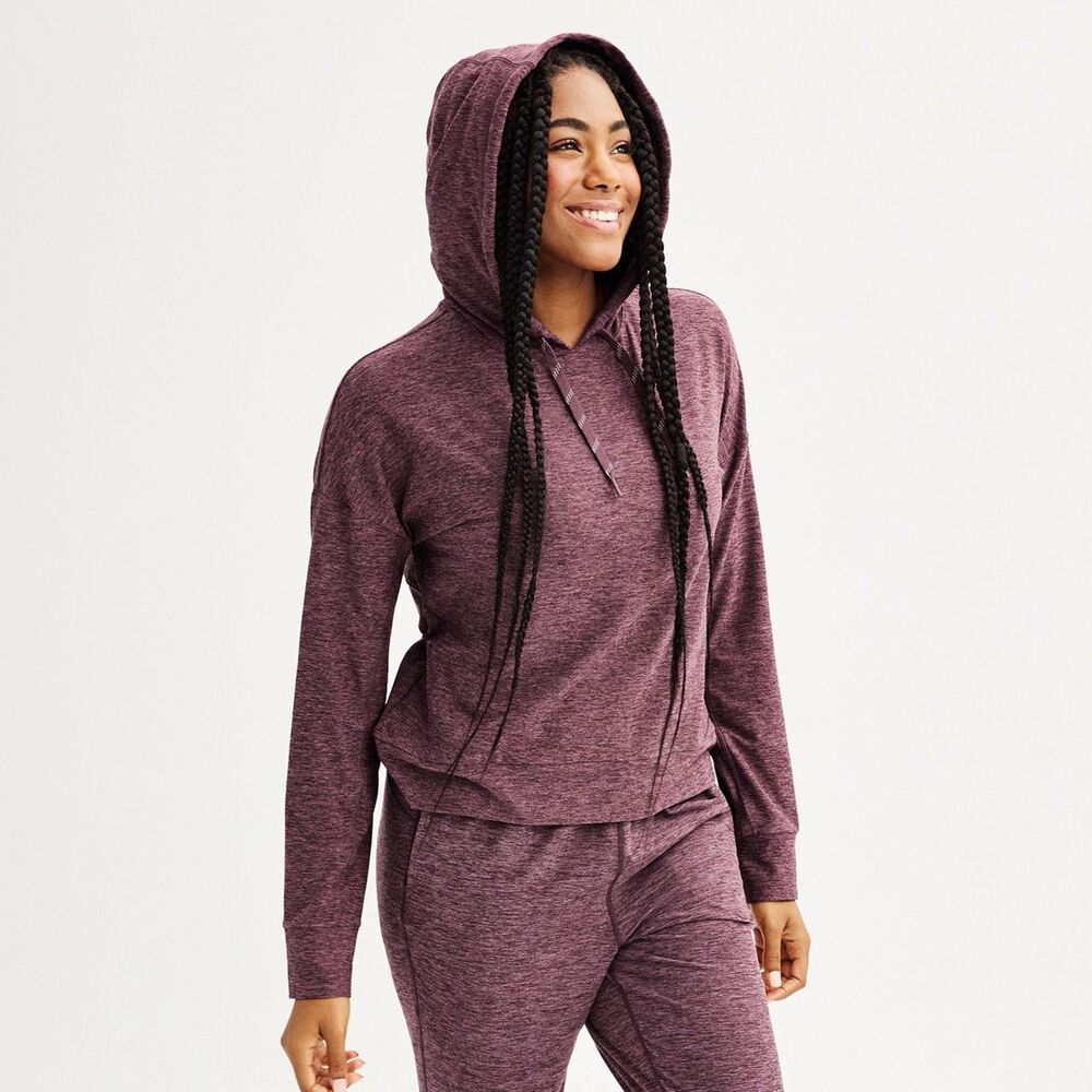 FLX Hoodie Size S Red Long Sleeve Popover Drawstring Stretch Women's NWT